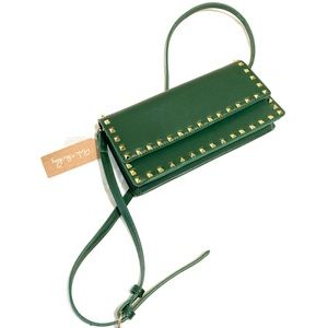 Pink Haley Crossbody Clutch Faux Leather Studded